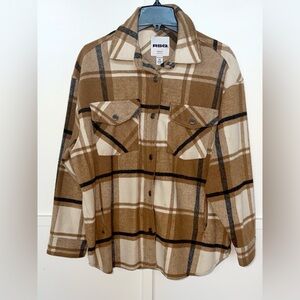 RSQ Men’s Button Up Flannel Plaid Jacket Shirt With Front Pockets - Medium